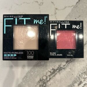 Maybelline Fit Me Matte + Poreless Translucent Powder 100 & Blush 30 Pink